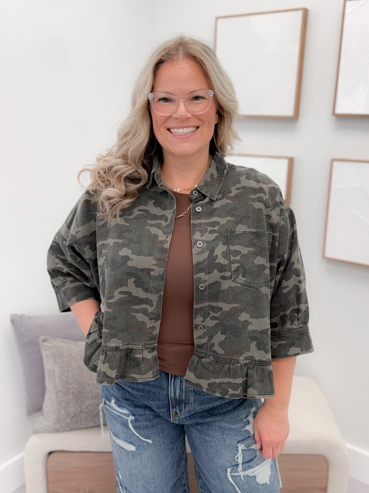 Jane Camo Jean Jacket
