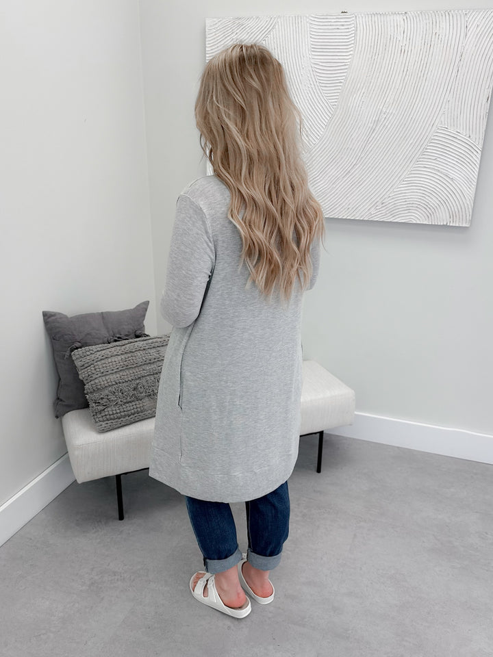 Snap Cardi in Heather Grey