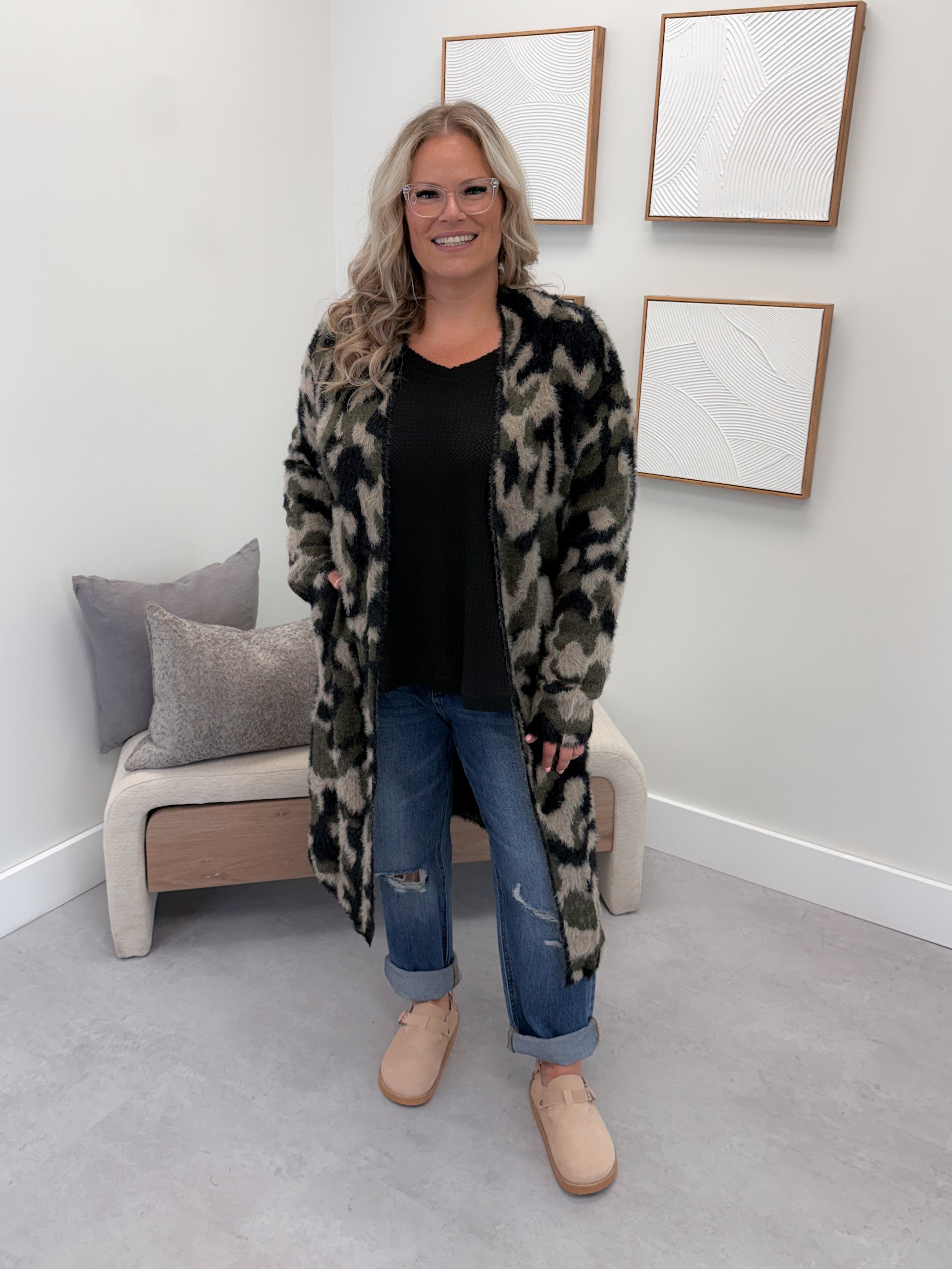 Cameron Camo Cardigan
