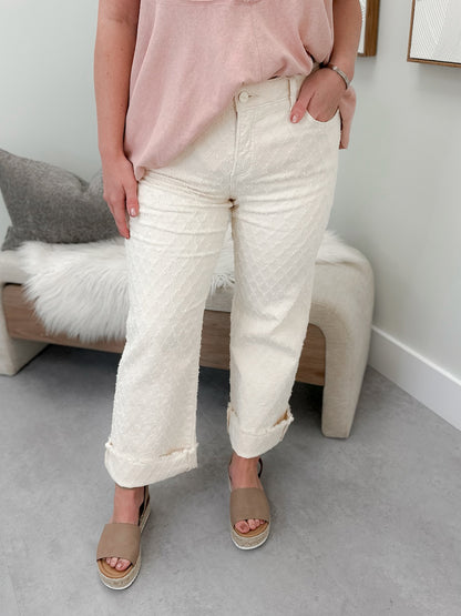 Itzel Tummy Control Jeans in Ivory by Risen