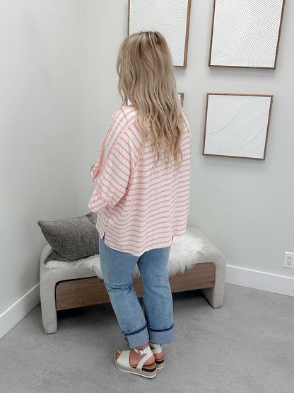 Scout Striped Tee in Blush
