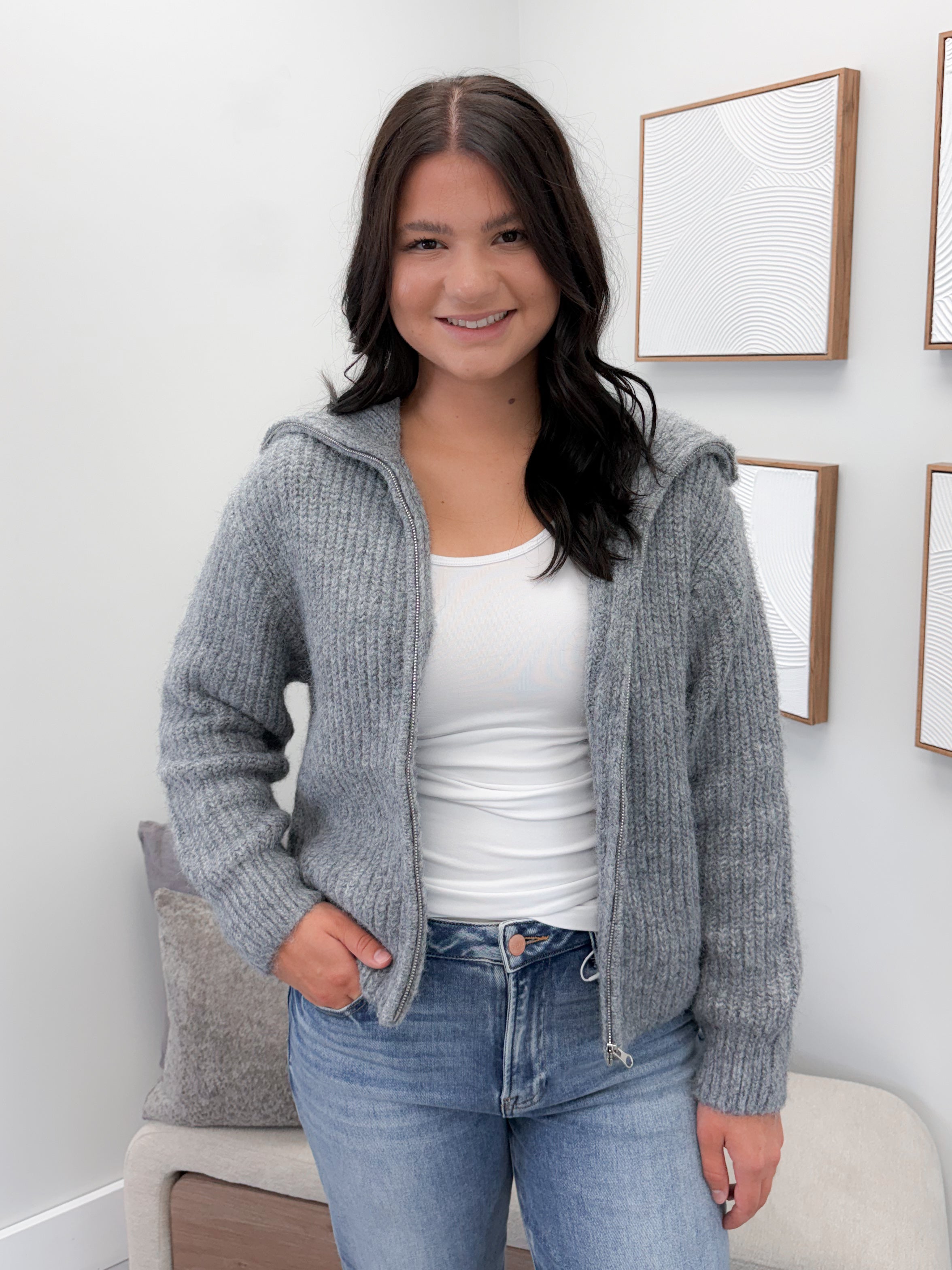 Asha Coatigan in Grey
