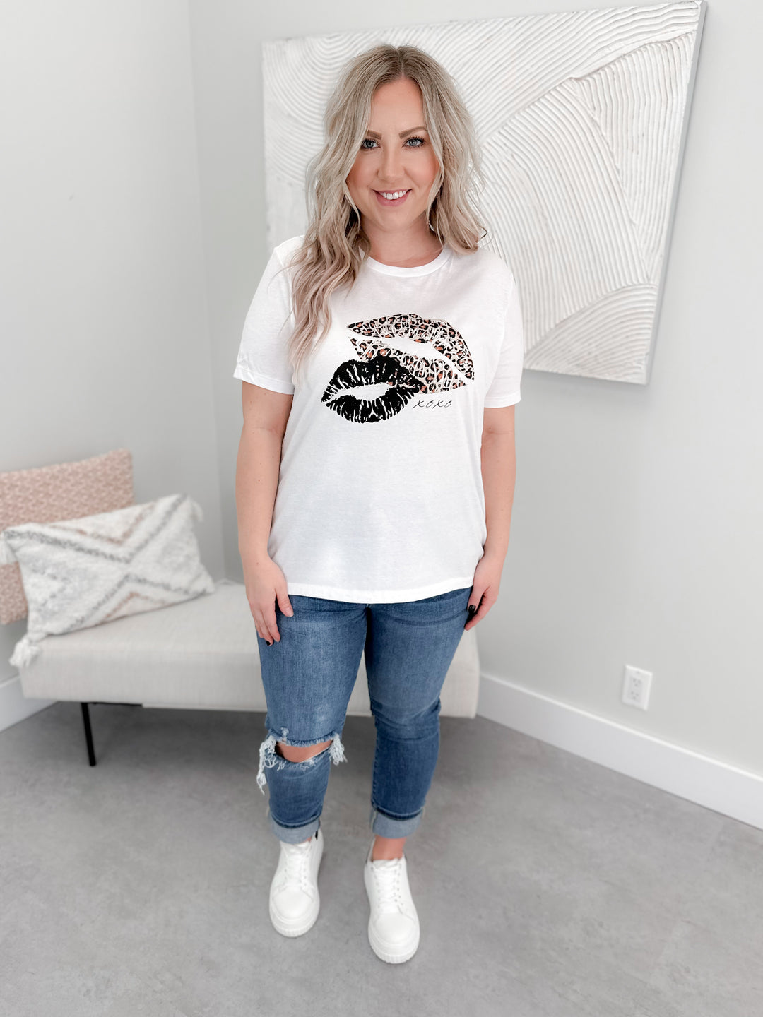 XOXO Tee in White by Ash + Antler