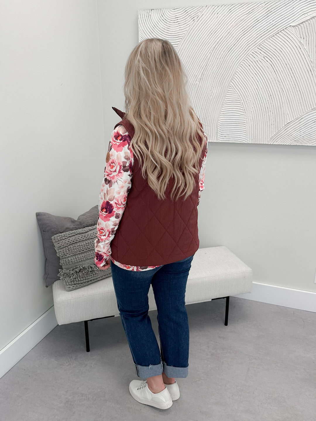 Fallon Vest in Burgundy