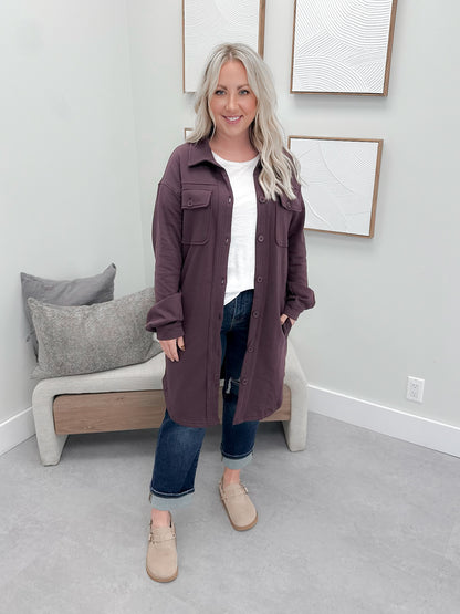 501 Shacket in Plum by Twenty Nine the Label