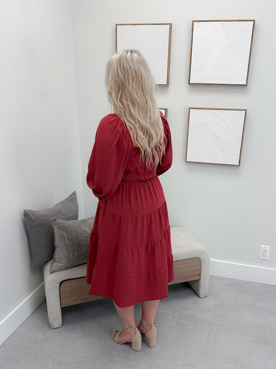 Elda Dress in Brick