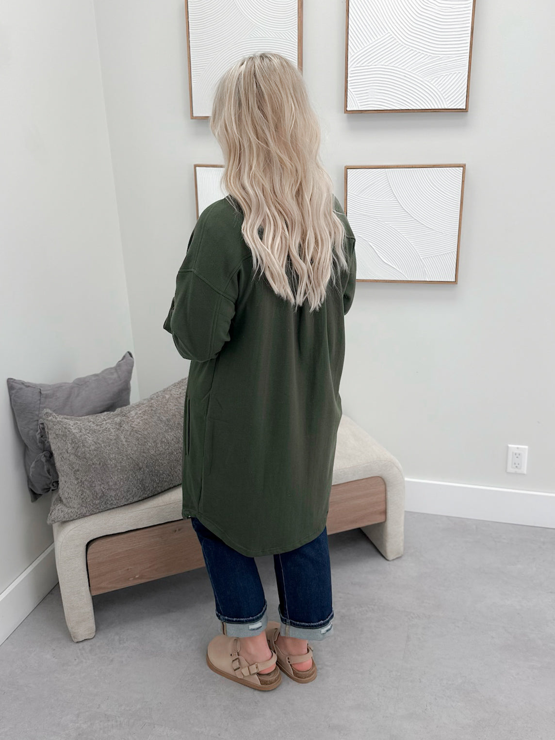 501 Shacket in Olive by Twenty Nine the Label