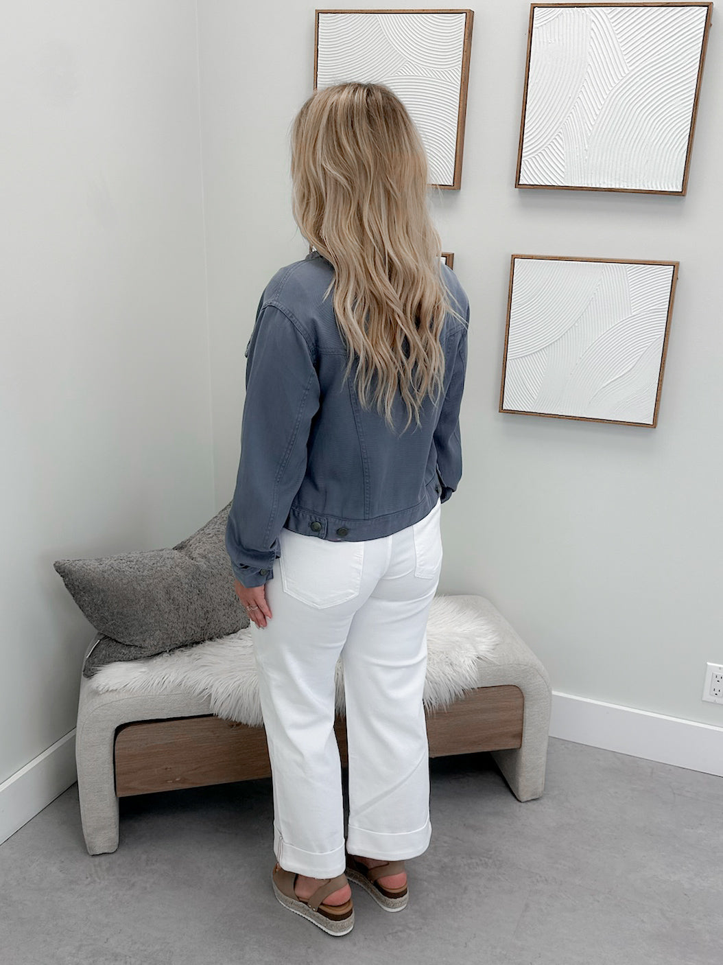 Cassia Jacket in Dusty Blue