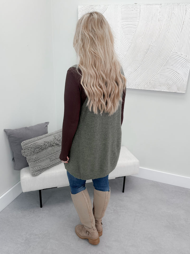 Cozy Tunic Vest in Sage