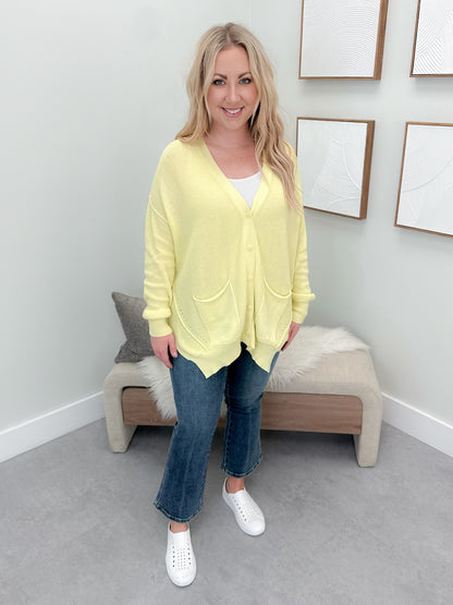 Cybil Cardigan in Lemon