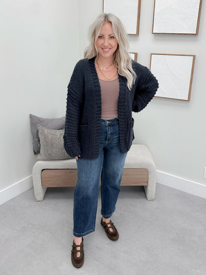 Andi Heart Cardigan in Navy