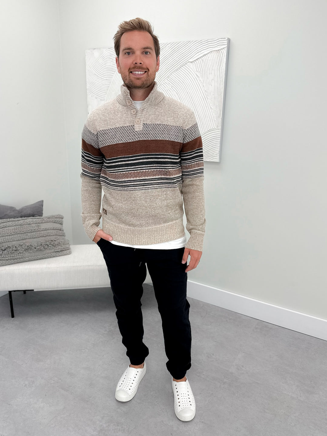 Mens Odin Knit Pullover in Hummus