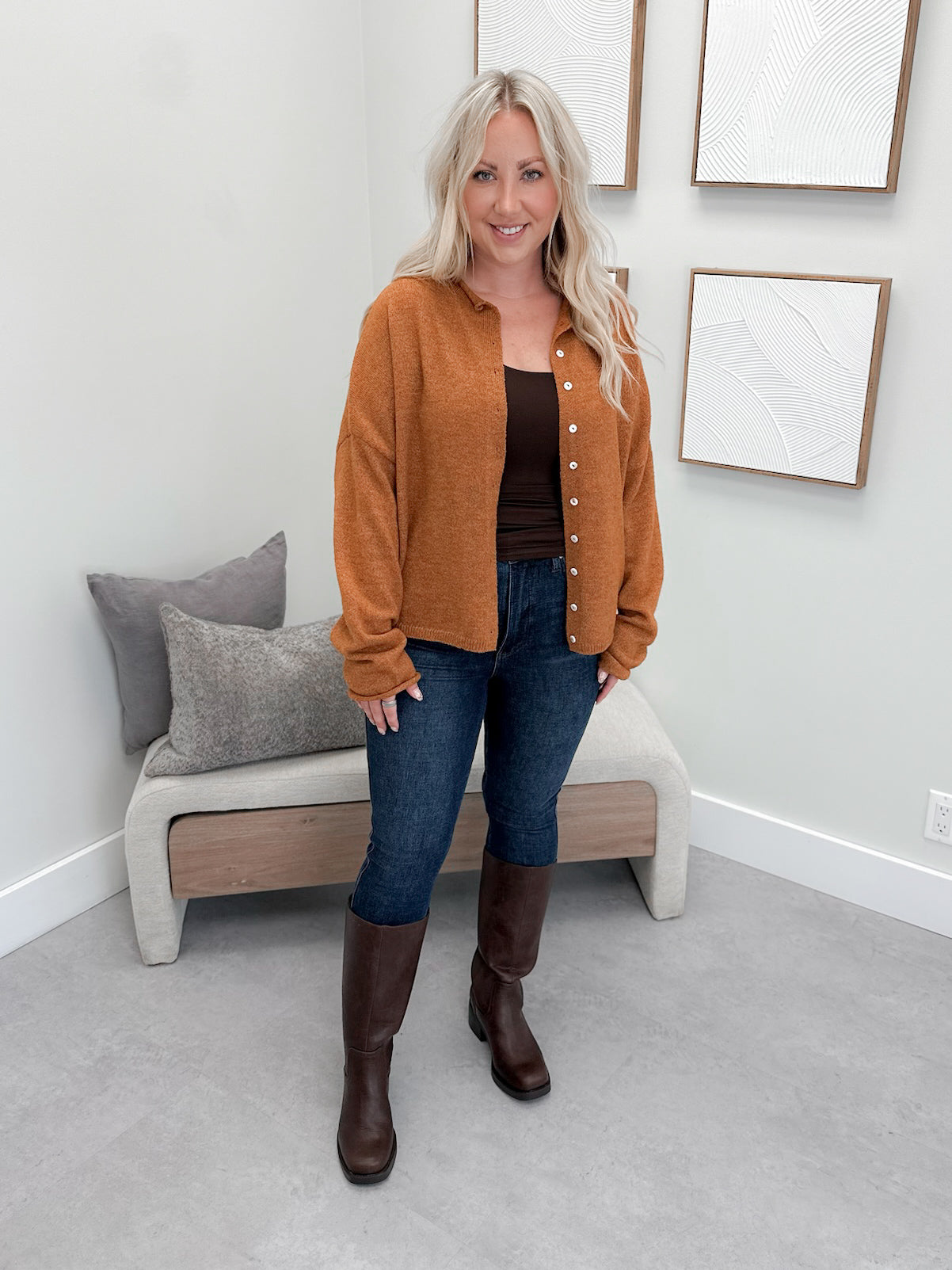 Ember Cardigan in Rust