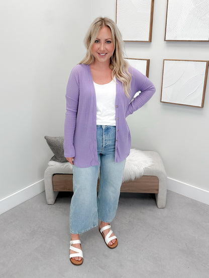 Waffle Two in One Top in Lavender