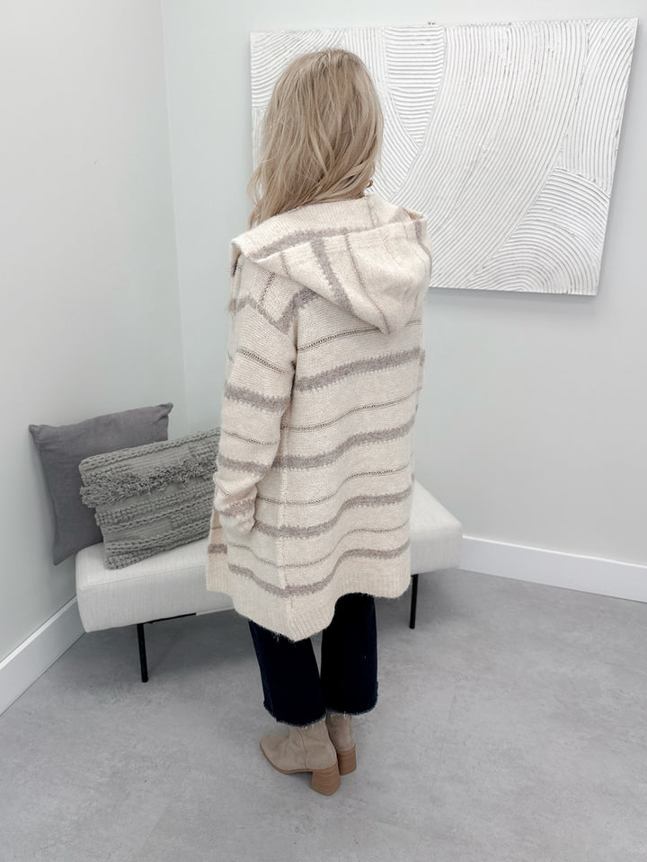 Jemma Hooded Cardi in Cream