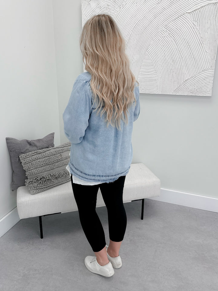 Angel Denim Shirt in Acid Wash