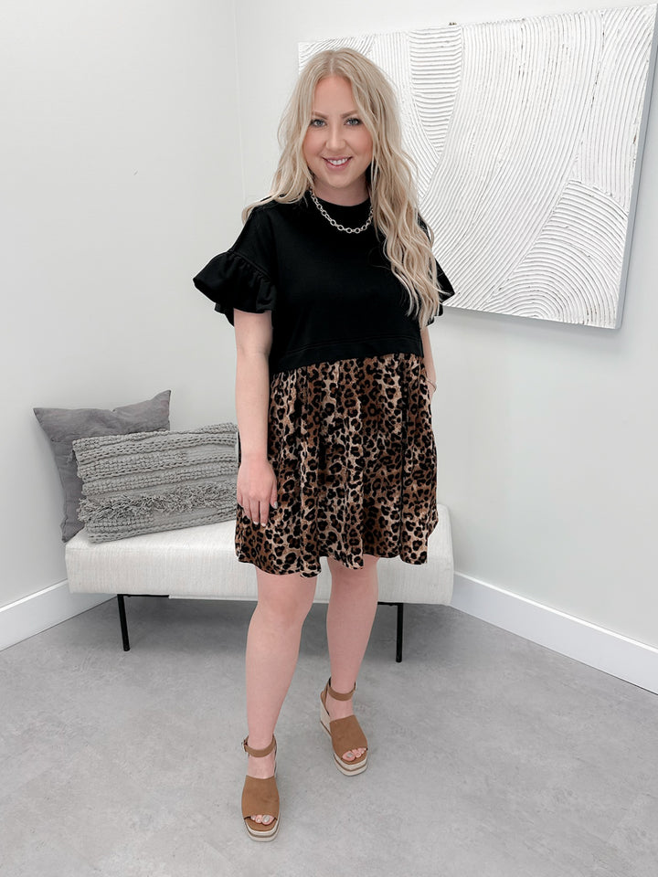 Wynn Dress in Black Leopard