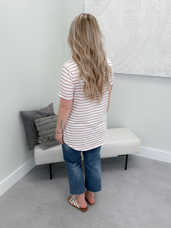 Buttery Basic Tee in Mauve/Ivory