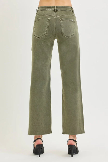 Leset Mid Rise Tummy Control Jeans in Burnt Olive