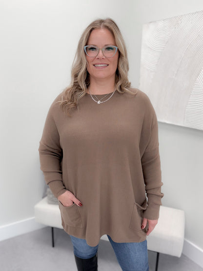 229 Pocket Sweater in Cocoa by Twenty Nine The Label