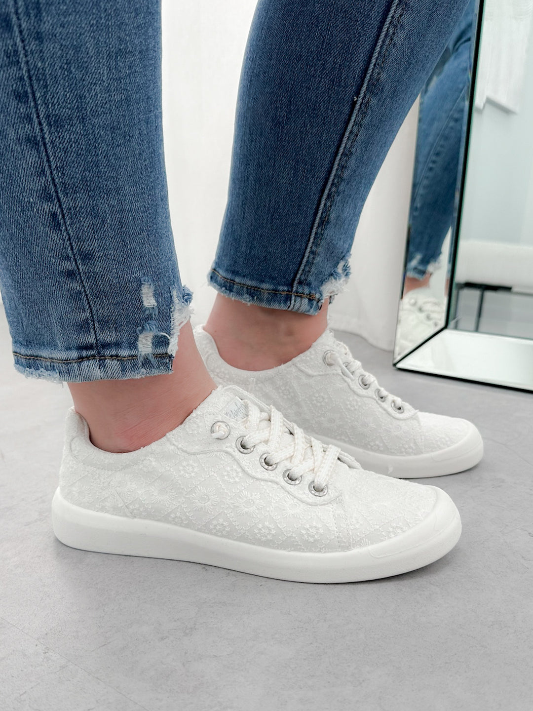 Boardwalk Sneaker in White Lace by Blowfish