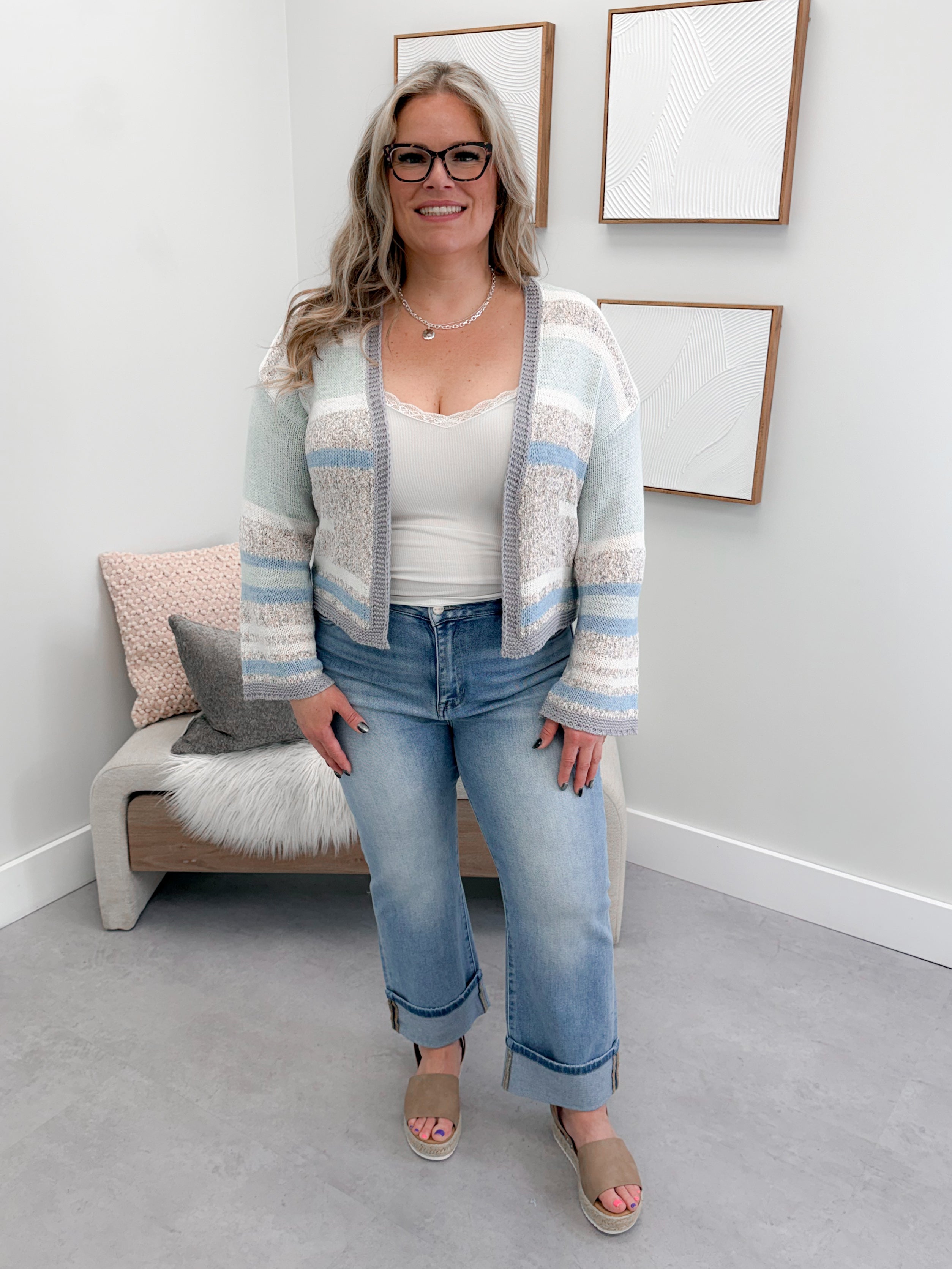 Nolana Cardigan in Blue Grey