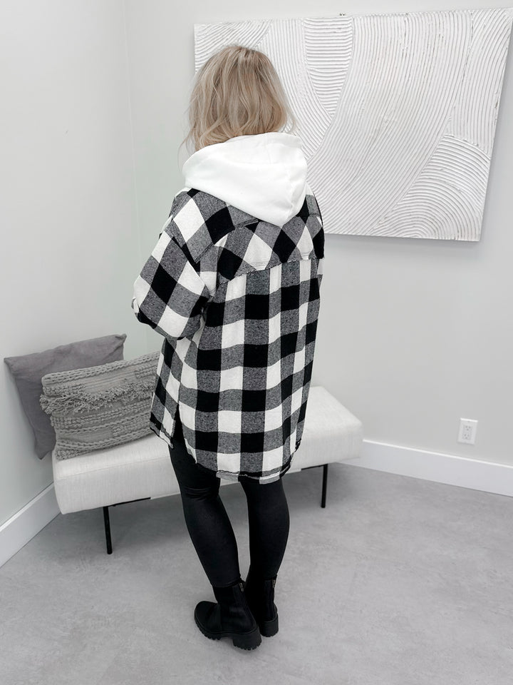 Blairmore Plaid Shacket in Black