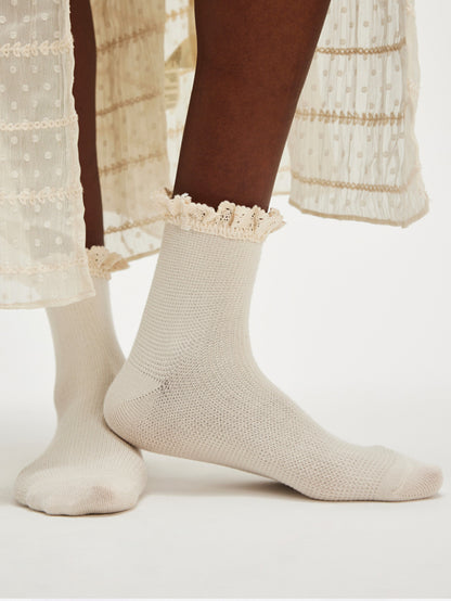 Beloved Waffle Knit Ankle Socks by Free People