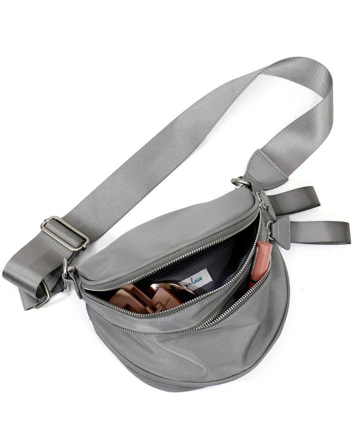 Belt Bag in Grey by Grace & Lace