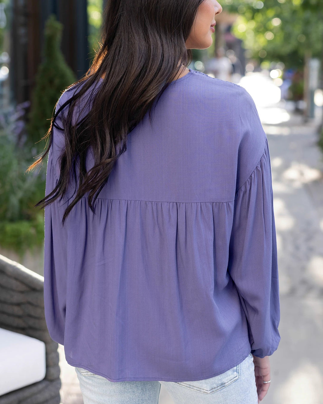 Boho Lace Trim Top in Wisteria by Grace & Lace