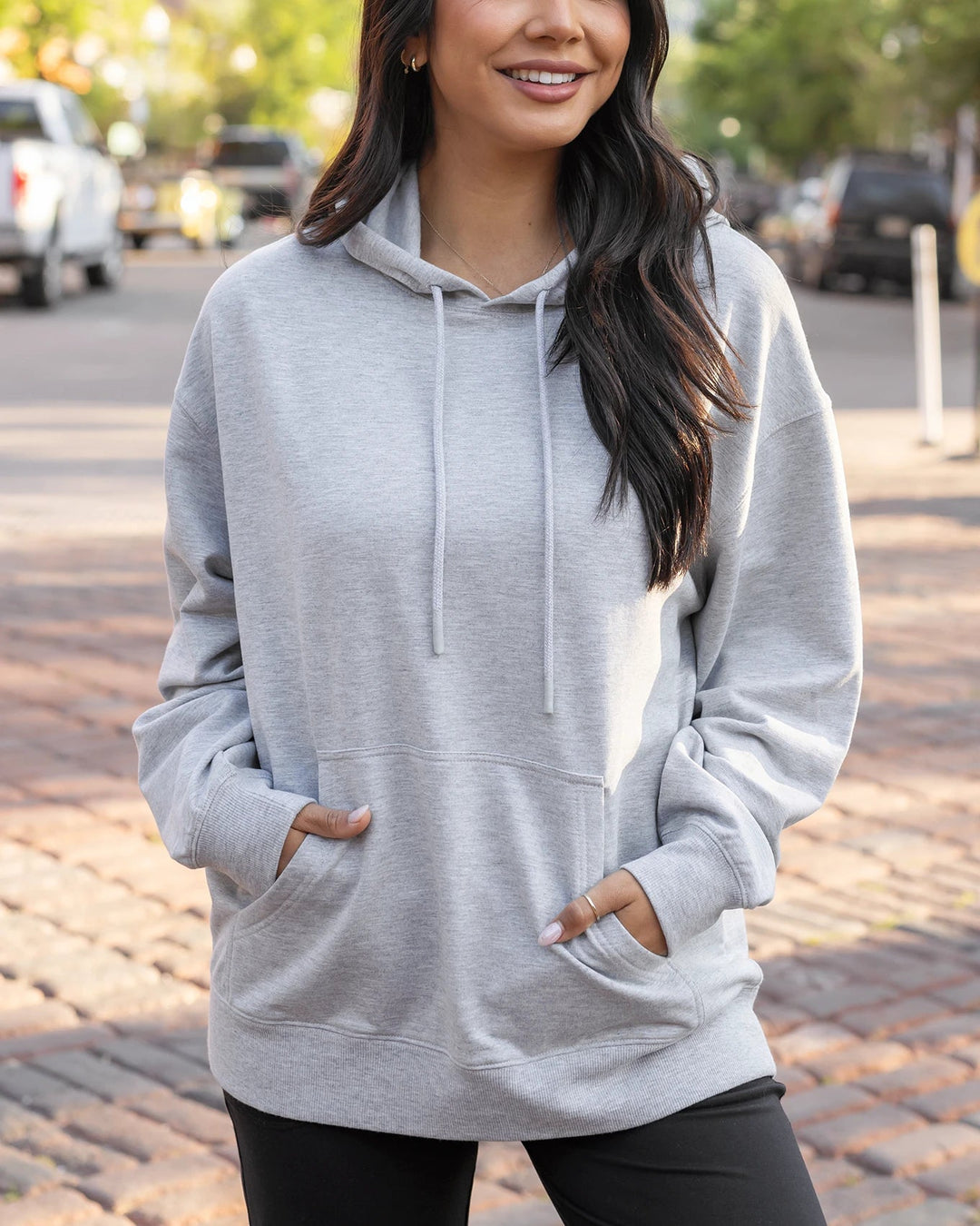 Signature Soft Oversized Hoodie in Heather Grey by Grace & Lace