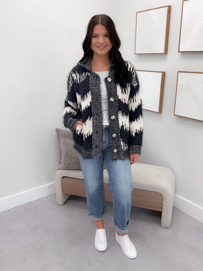 Murren Coatigan in Navy