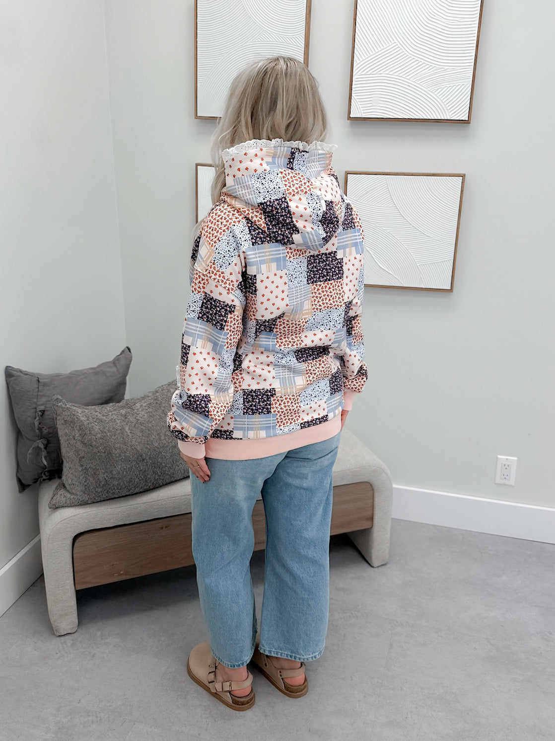 Everywhere Hoodie in Patchwork Lace by Ampersand Ave