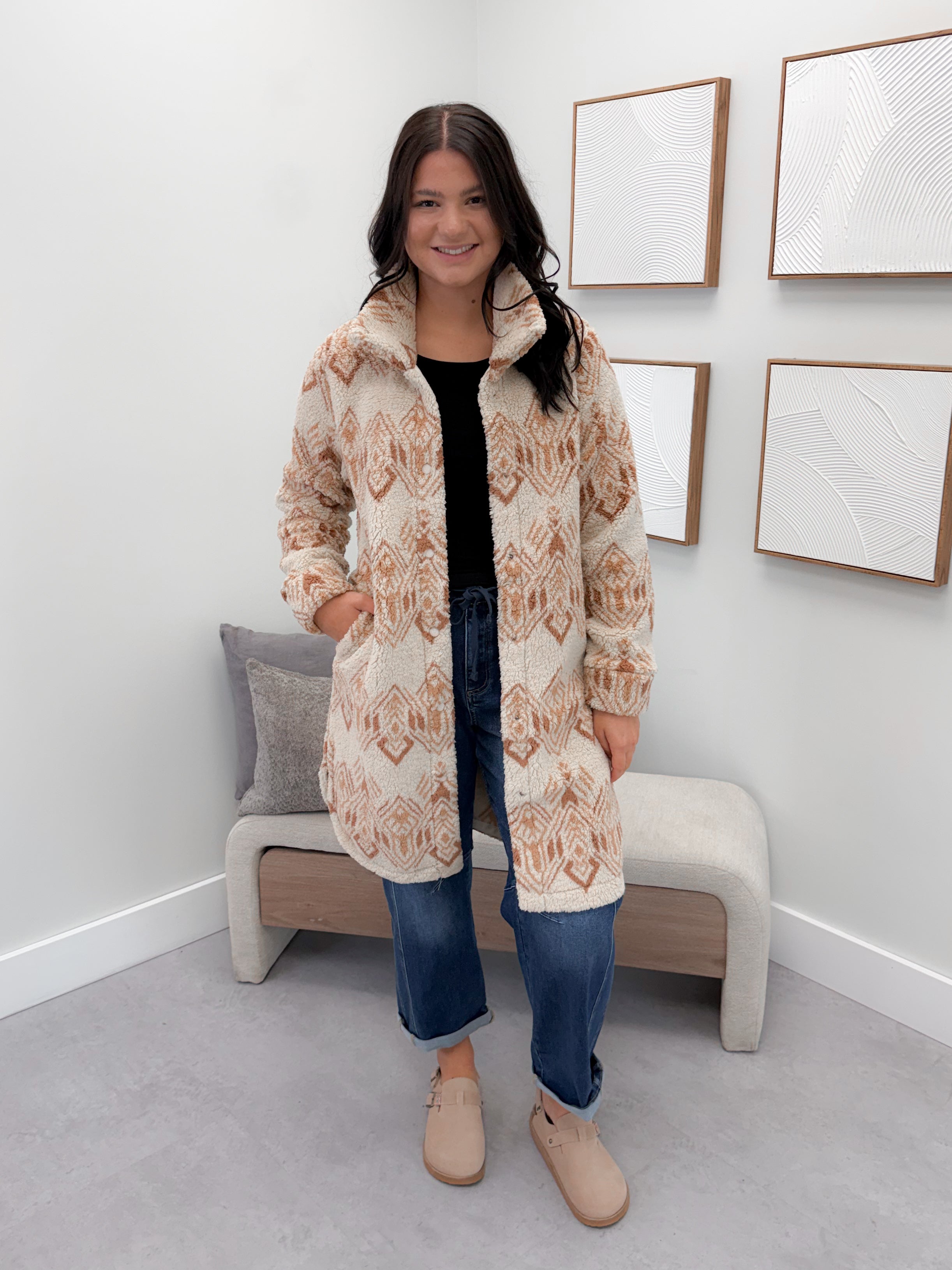Sonoma Fleece Jacket in Aztec Creme Brûlée