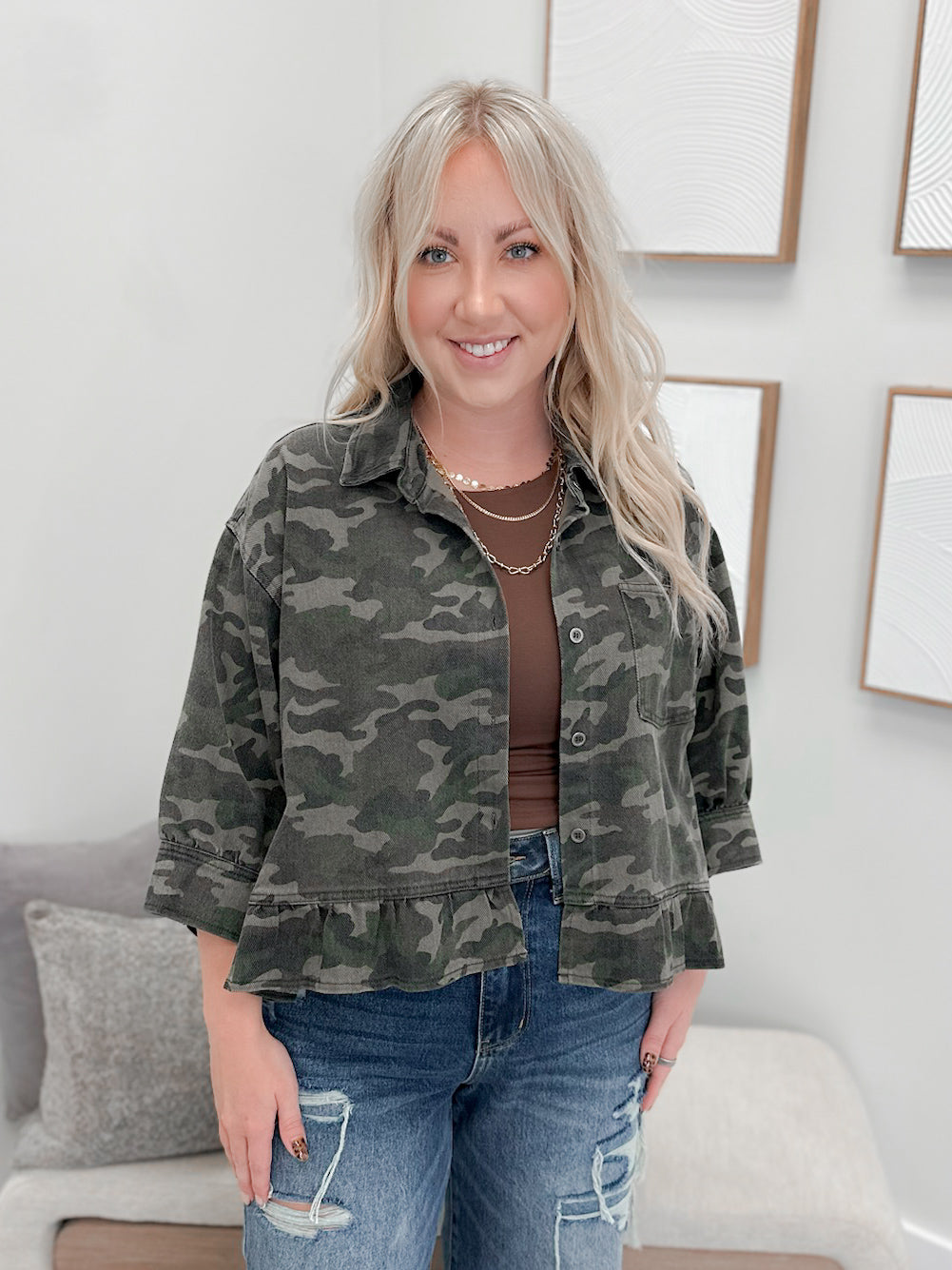 Jane Camo Jean Jacket