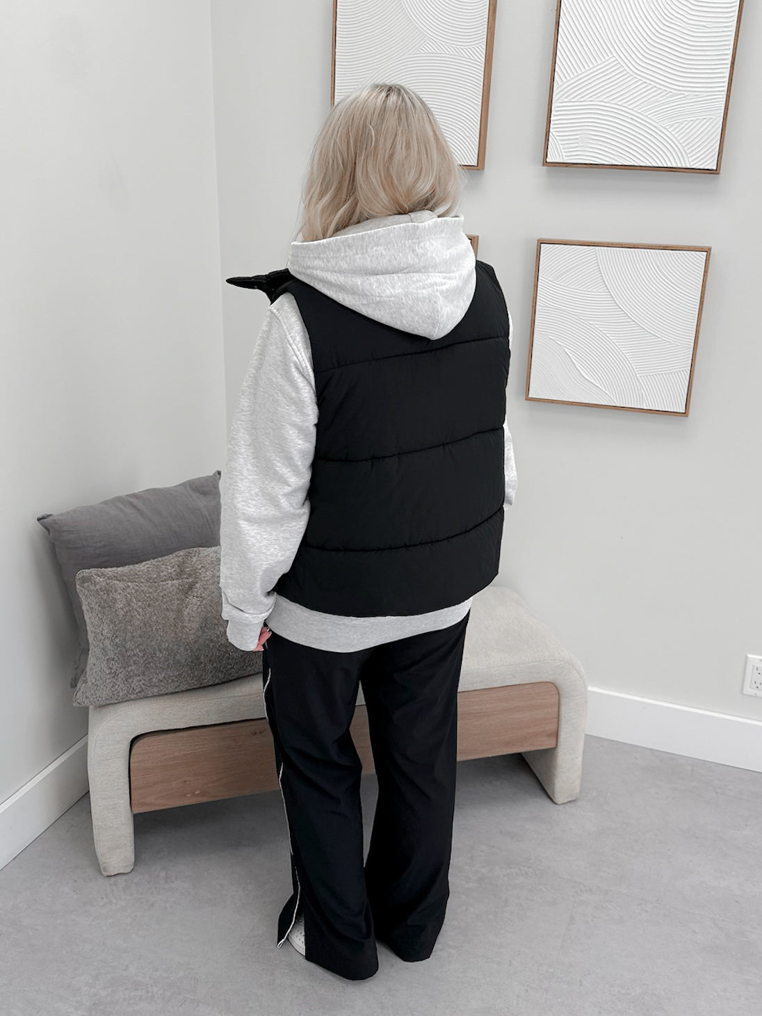 Cool Day Puffer Vest in Black