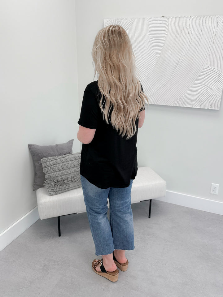 Rounded Buttery Basic Tee in Black
