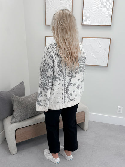 Valor Paisley Cardigan in Cream