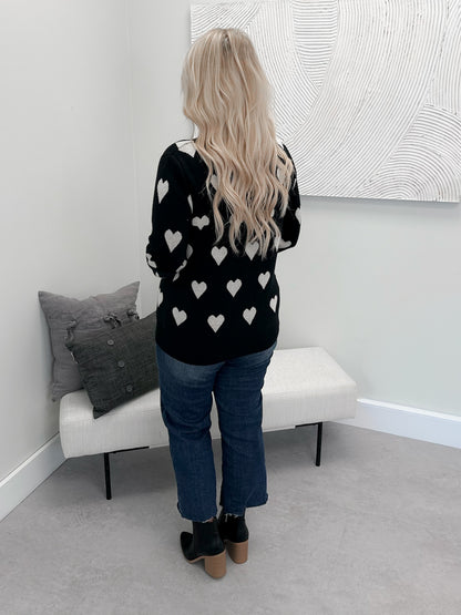 Love You, Mean It Sweater in Black by Ampersand Avenue