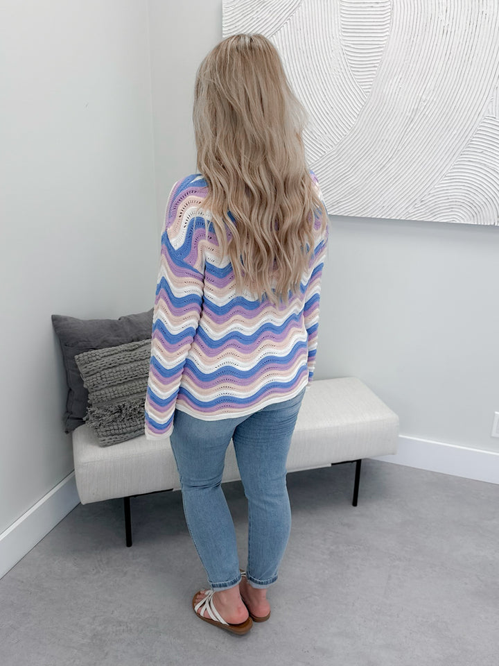 Tides Knit Sweater in Purple