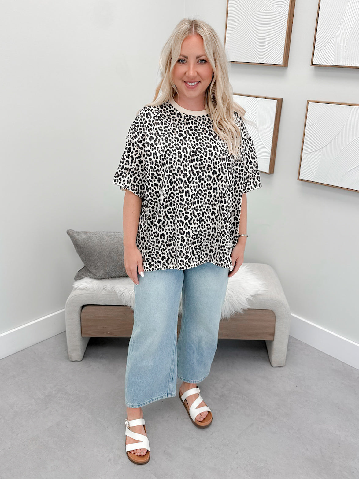 Boyfriend Tee in Layover Leopard by Ampersand Avenue