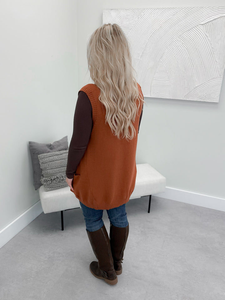 Selma Tunic Vest in Rust