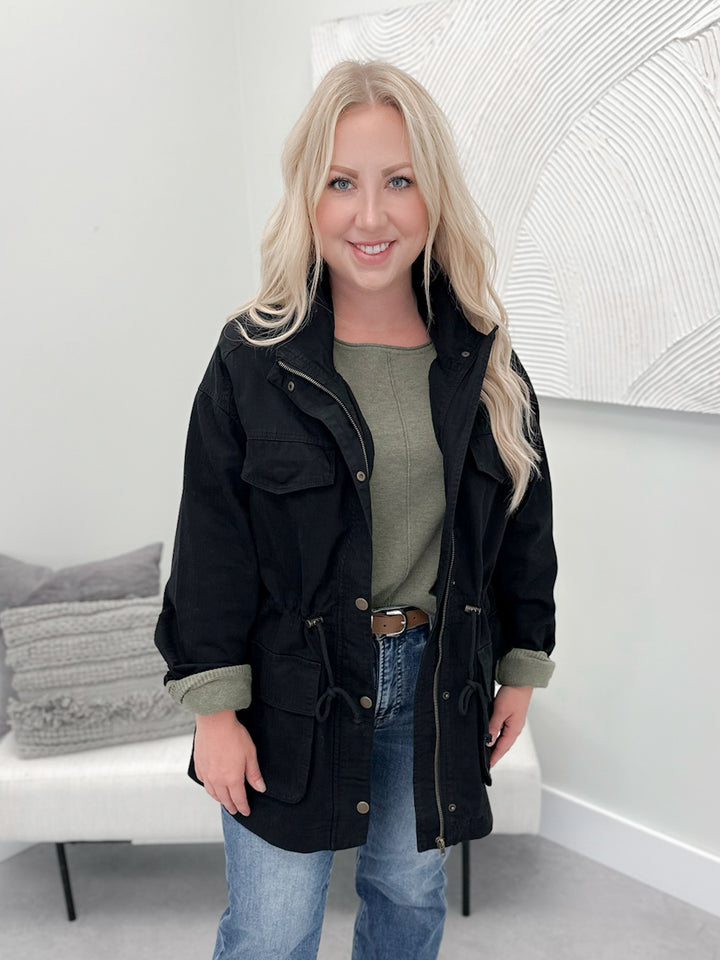 Millie Cargo Jacket in Black