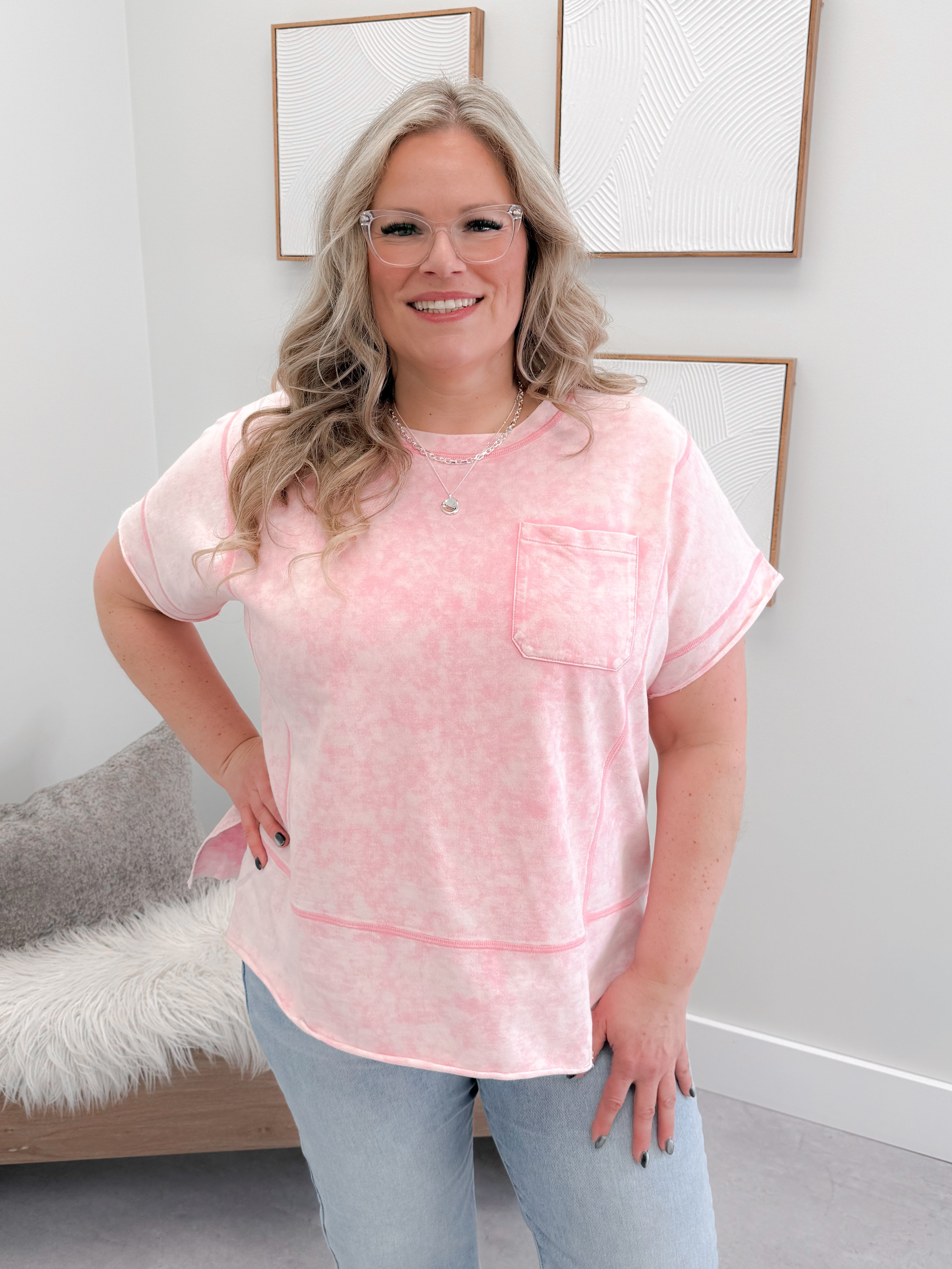 Candy Tee in Washed Pink