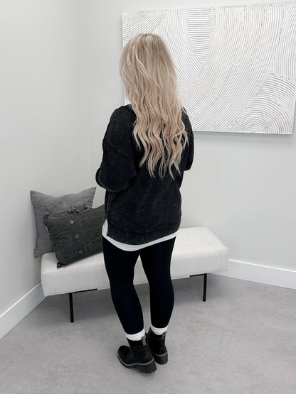 Cannon Waffle Top in Black