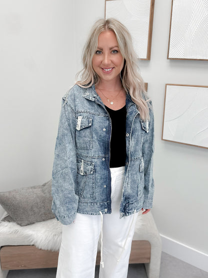 Siga Jean Jacket in Acid Wash