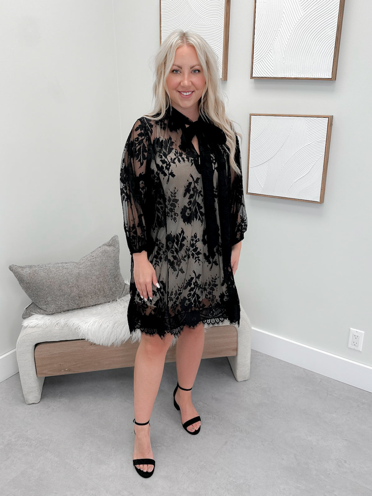 Jules Lace Dress in Black