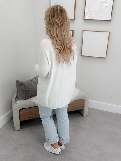 229 Pocket Sweater in  White by Twenty Nine The Label