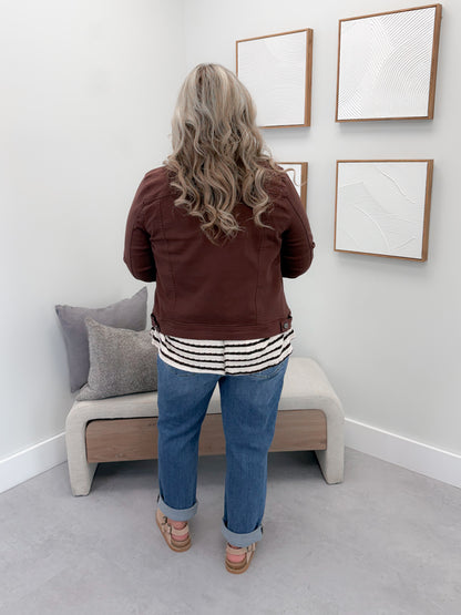 Aurora Denim Jacket in Chocolate
