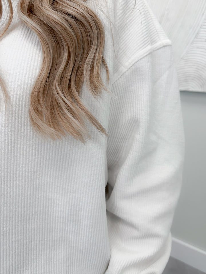 Eden Ribbed Pullover in Cream